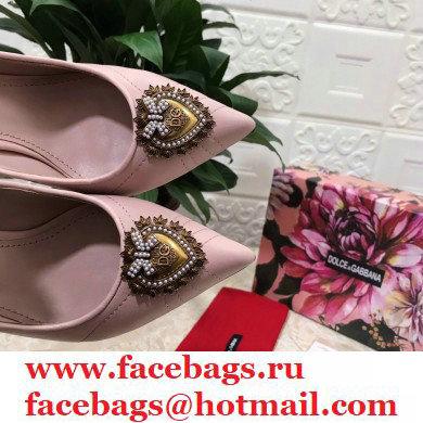 Dolce  &  Gabbana Heel 10.5cm Quilted Leather Devotion Pumps Light Pink 2021